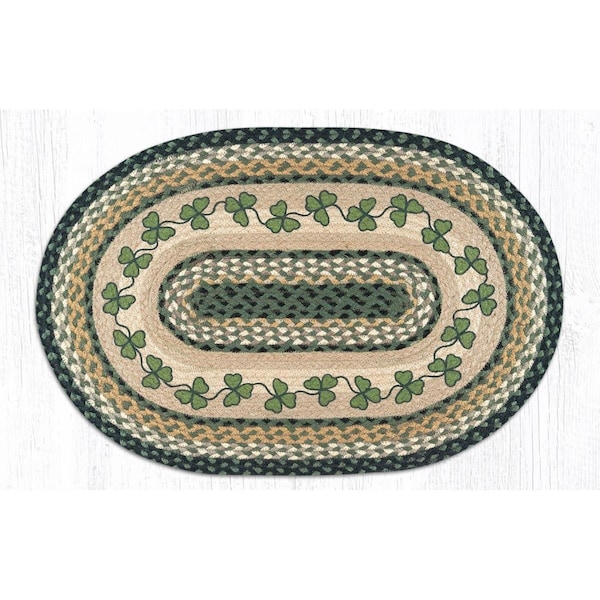 Palacedesigns 20 x 30 in. Jute Oval Irish Shamrock Patch PA3368764 - main